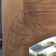 Beveled mirror solid wood door frame carved air-gummed