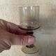 3 stemmed digestif glasses, smoked brown glass