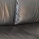 Black leather sofa