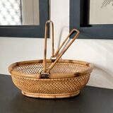 Woven basket with handles