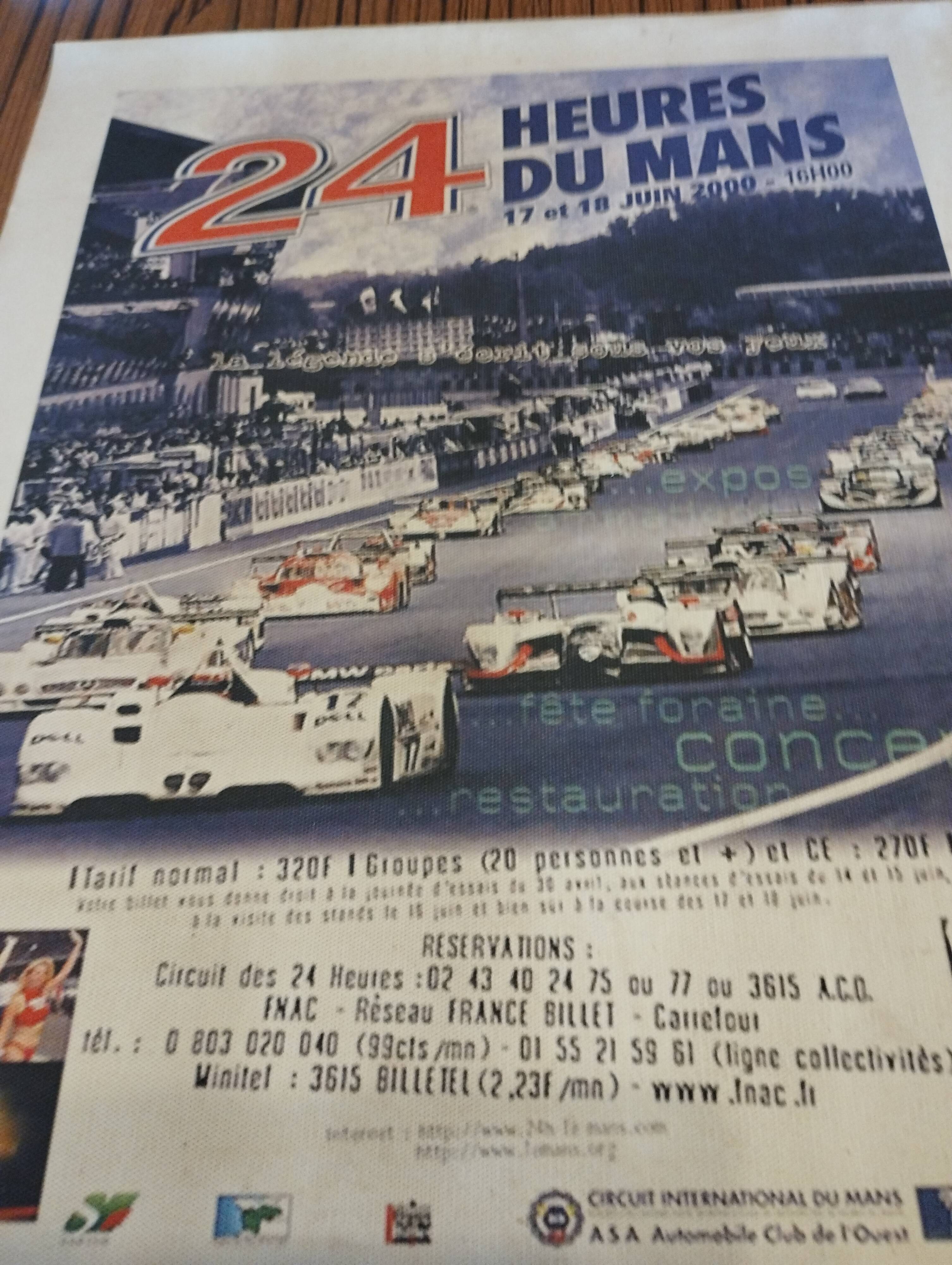 Old canvas poster of the 24h00 of Le Mans 2000 edition le mans