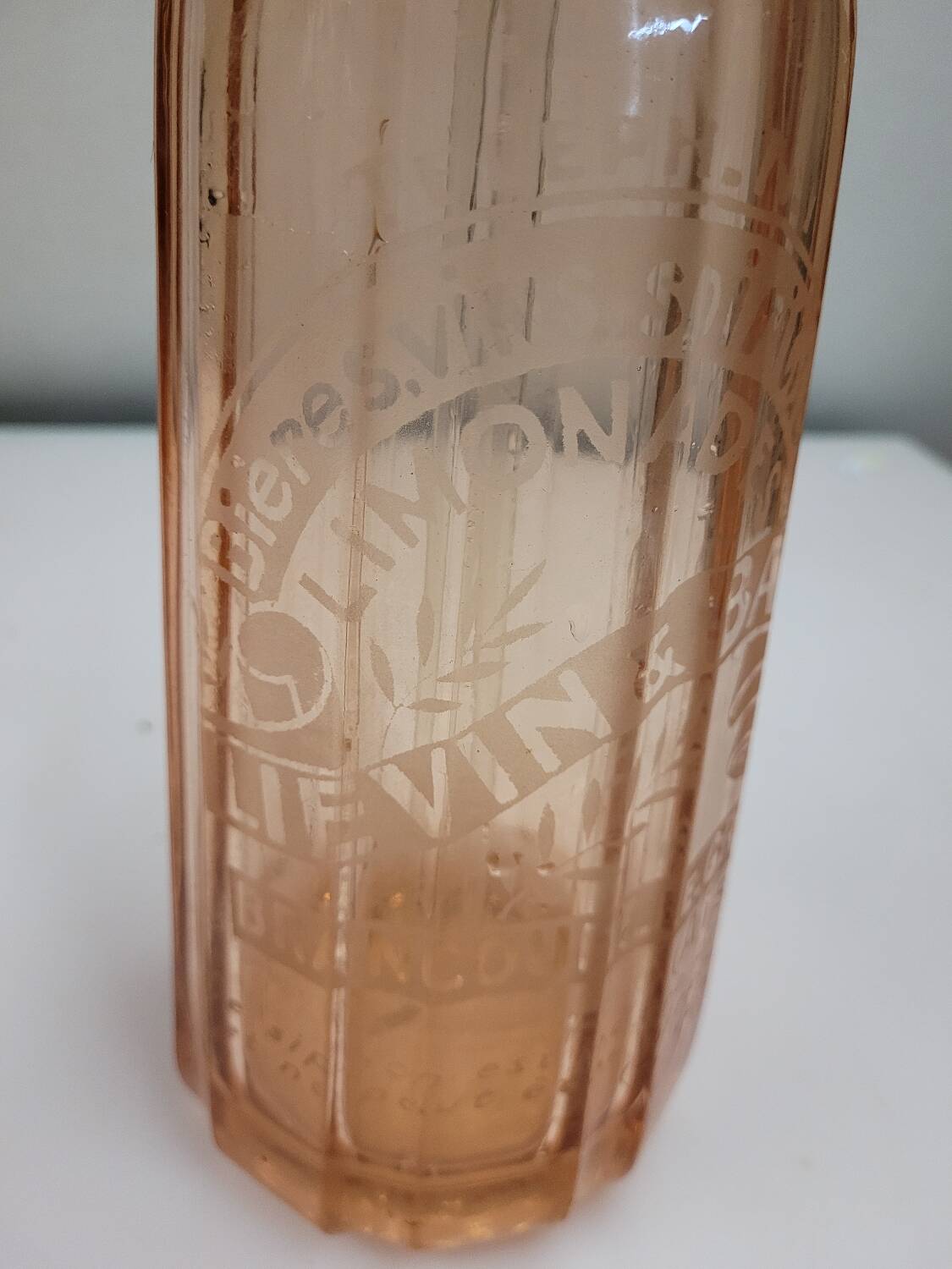 Old Siphon Selzt water bottle with marking