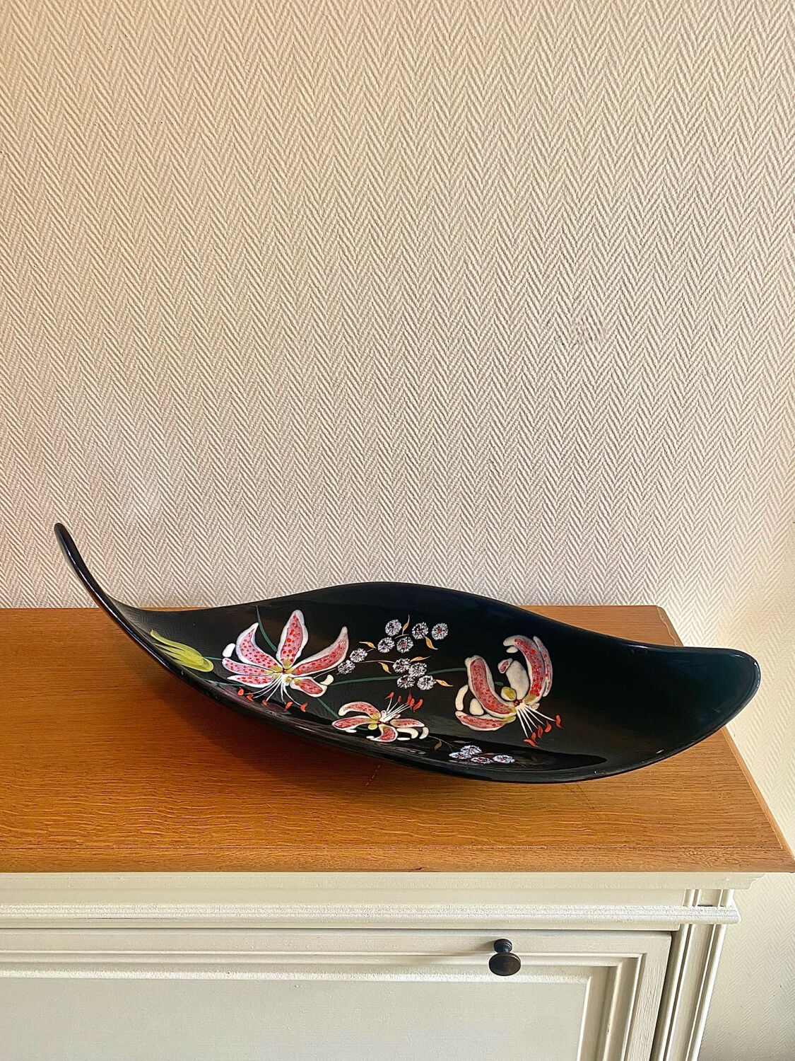 Large Longwy bowl signed L. Valenti