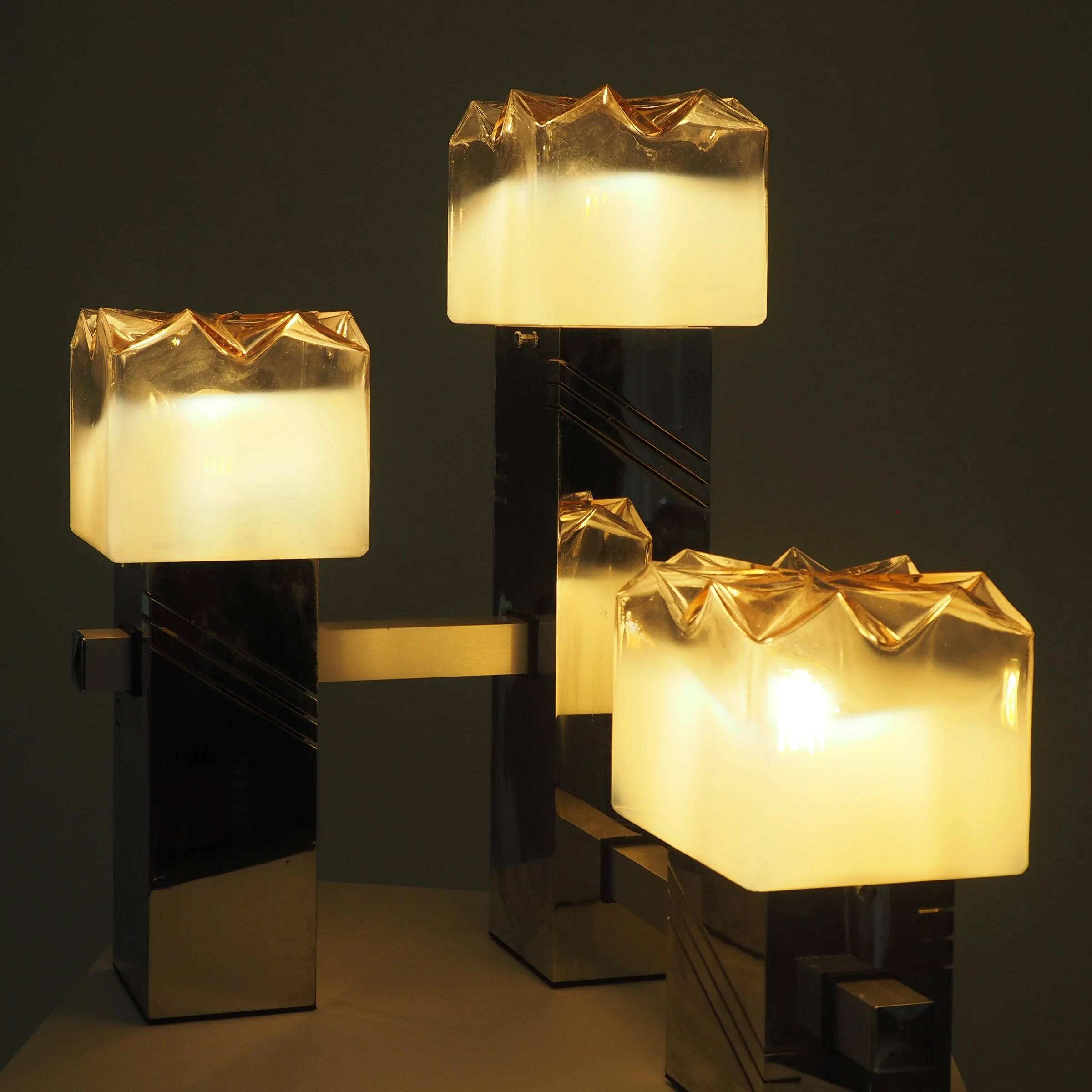 Table lamp with Murano glass shades by Gaetano Sciolari