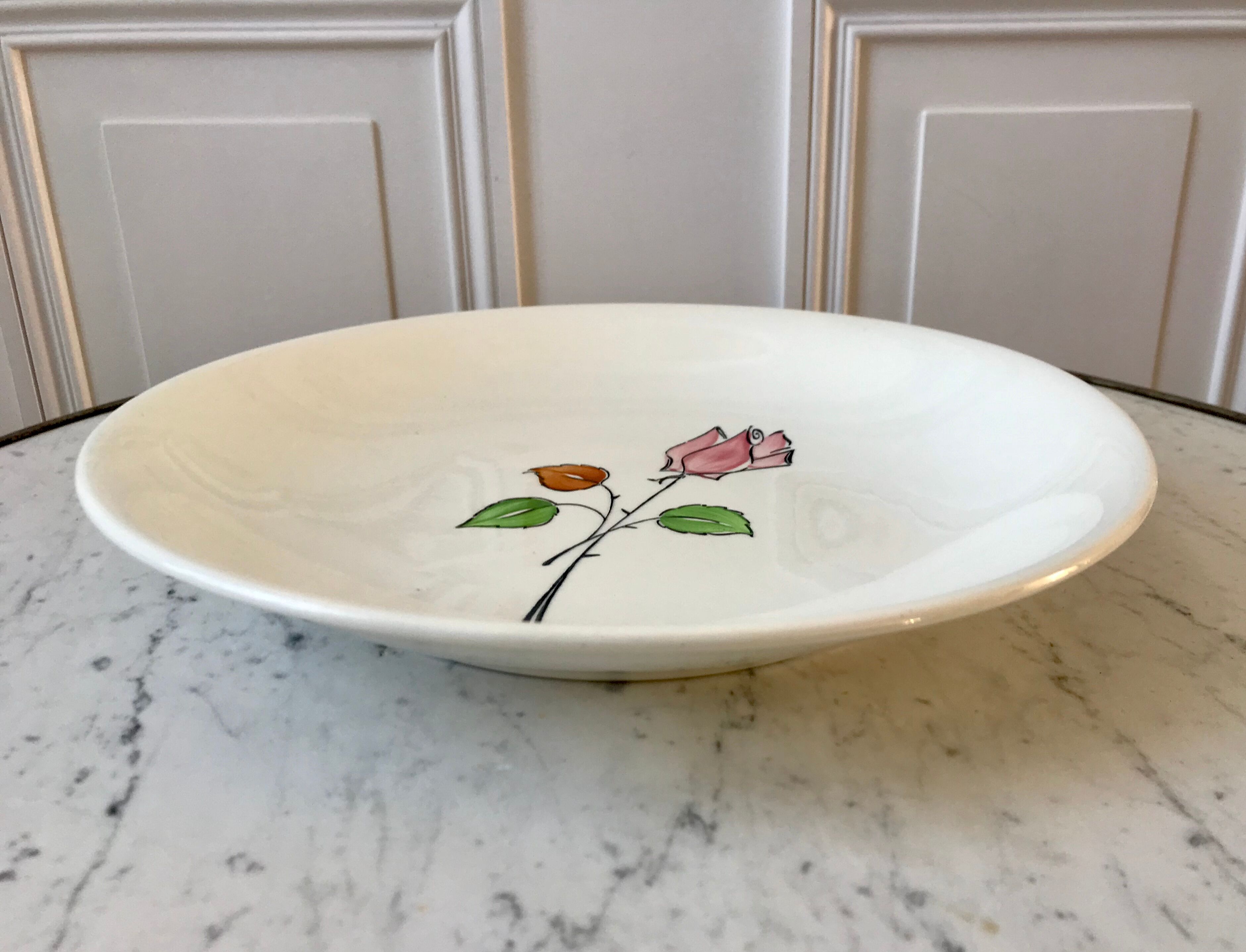 Dessert service flowers Made in France 50s