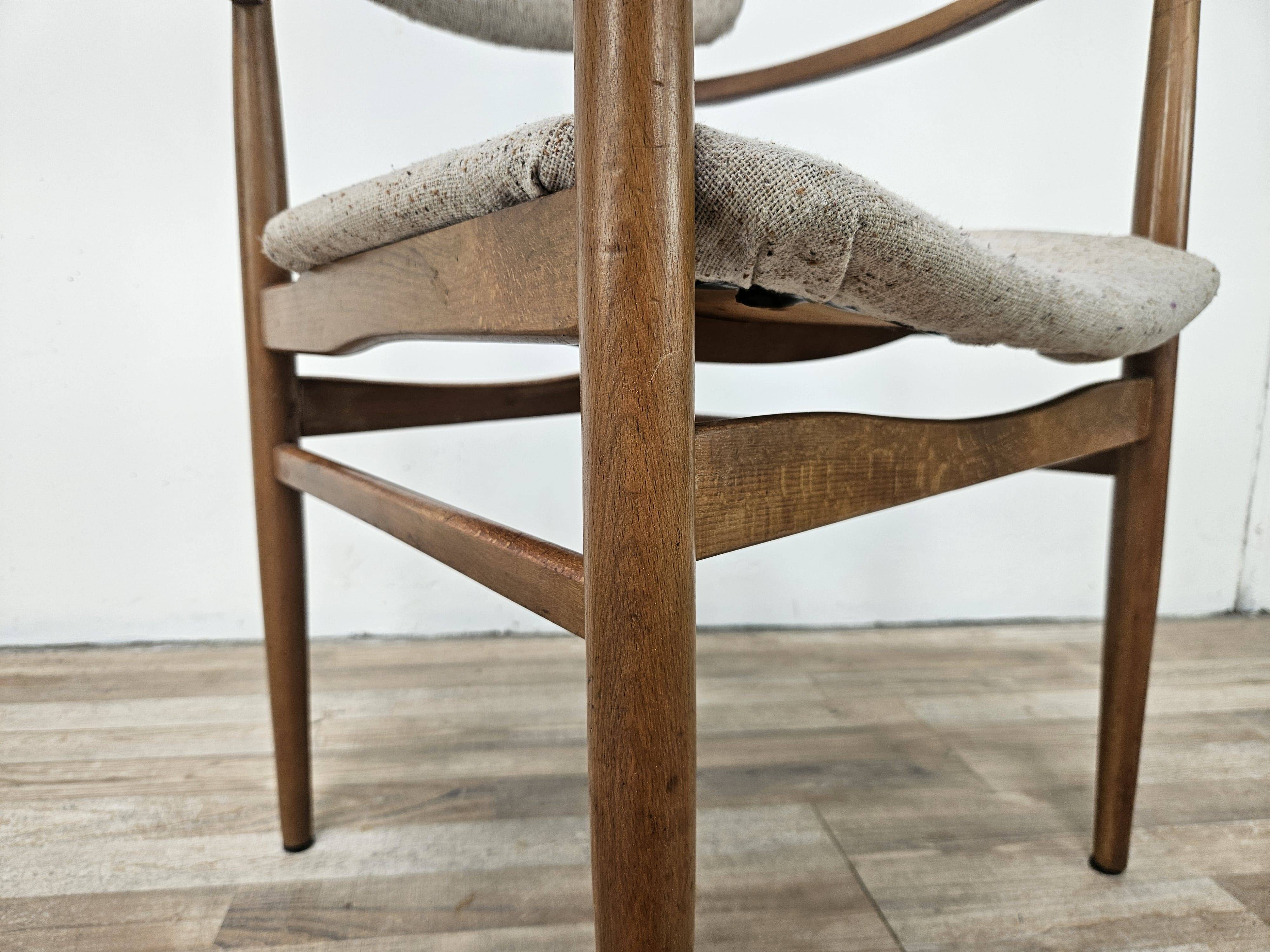 Swedish armchair in wood and fabric