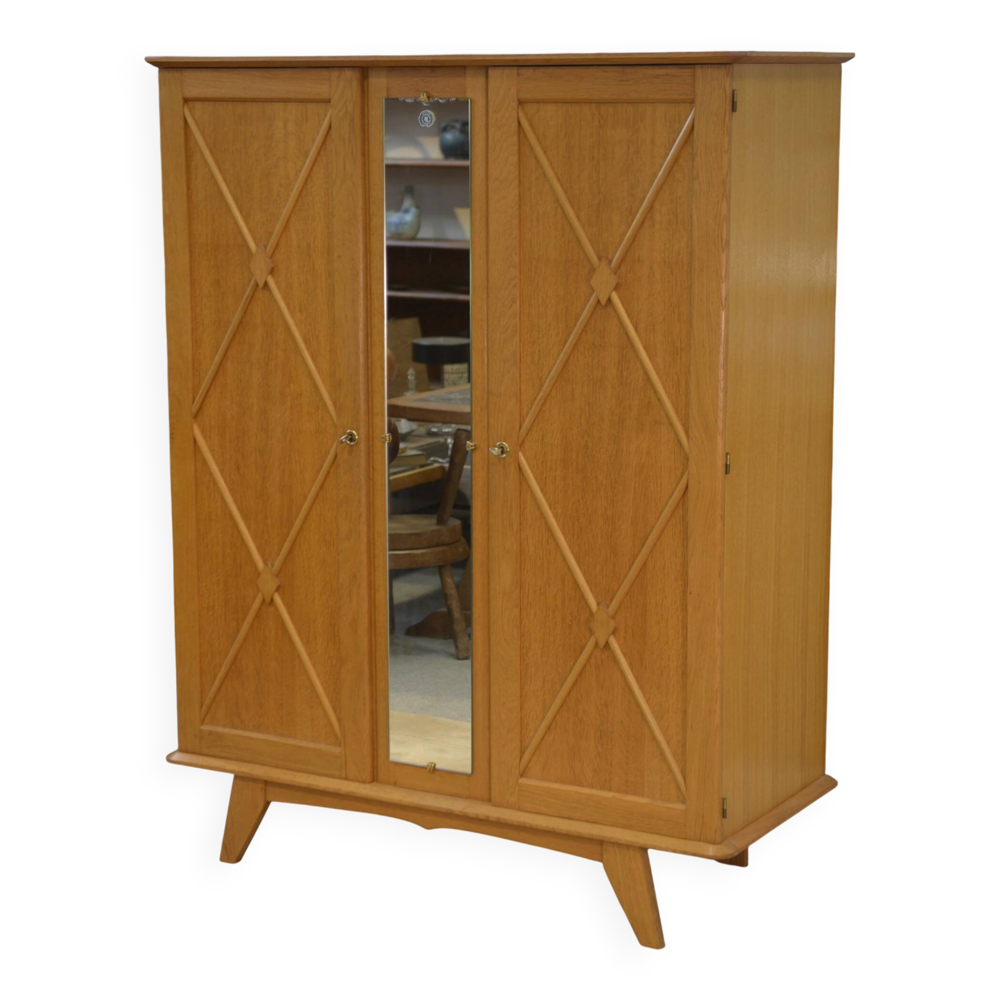 Armoire en chêne glace Saint-Gobain 1960’s