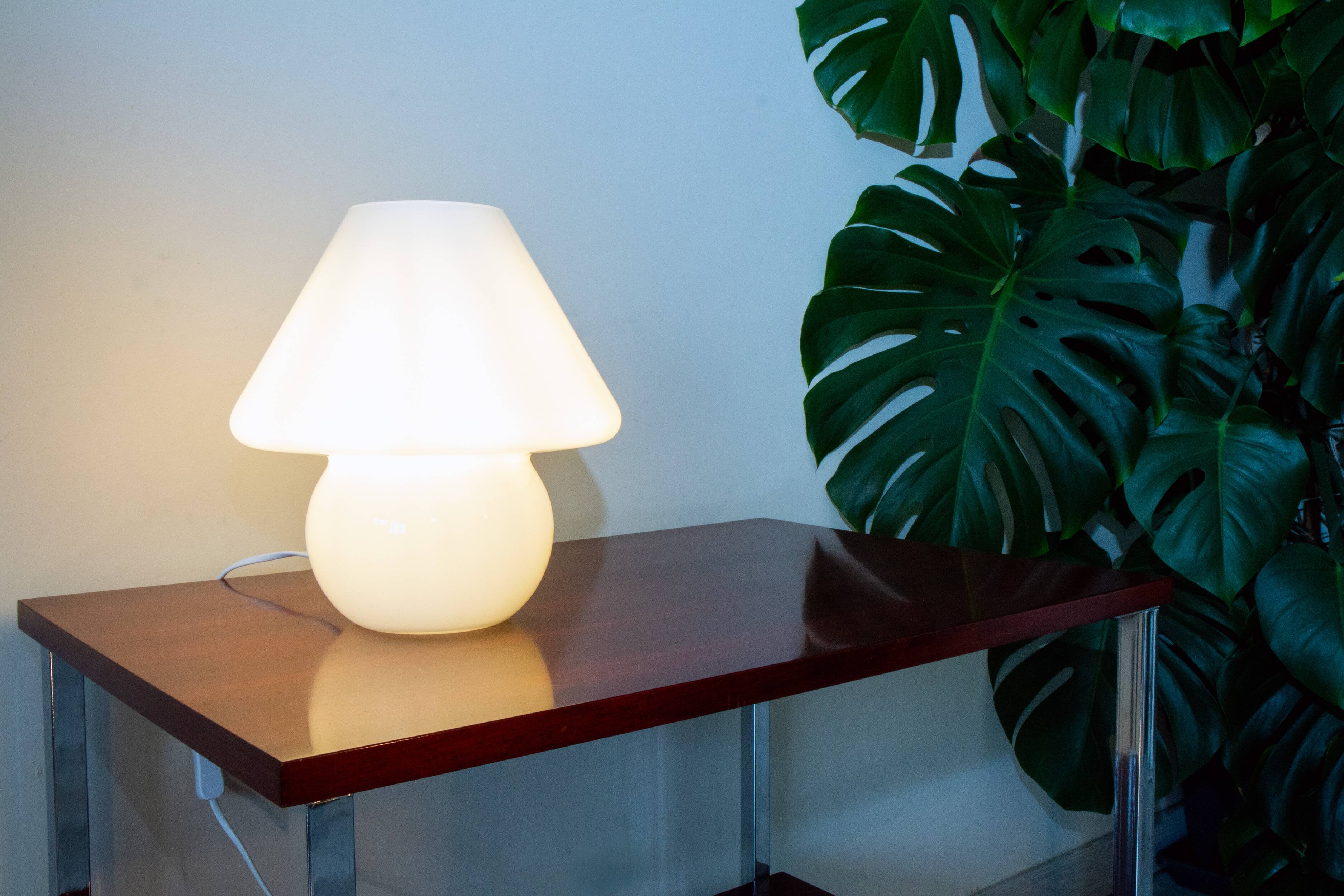 Blown glass mushroom lamp 1970