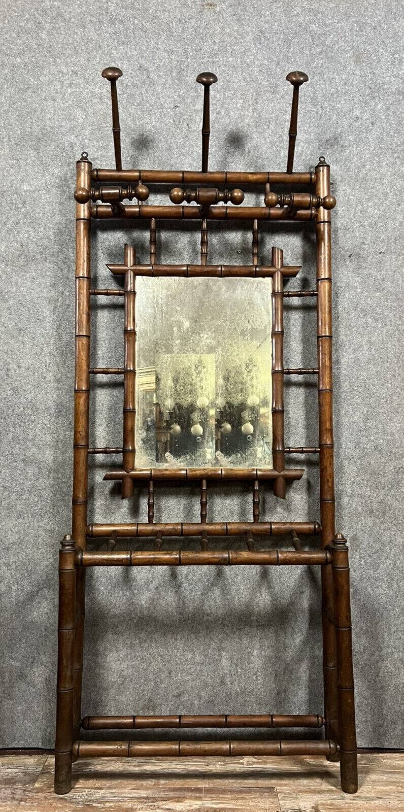 Coat rack with Chinese style bamboo umbrella stand circa 1880