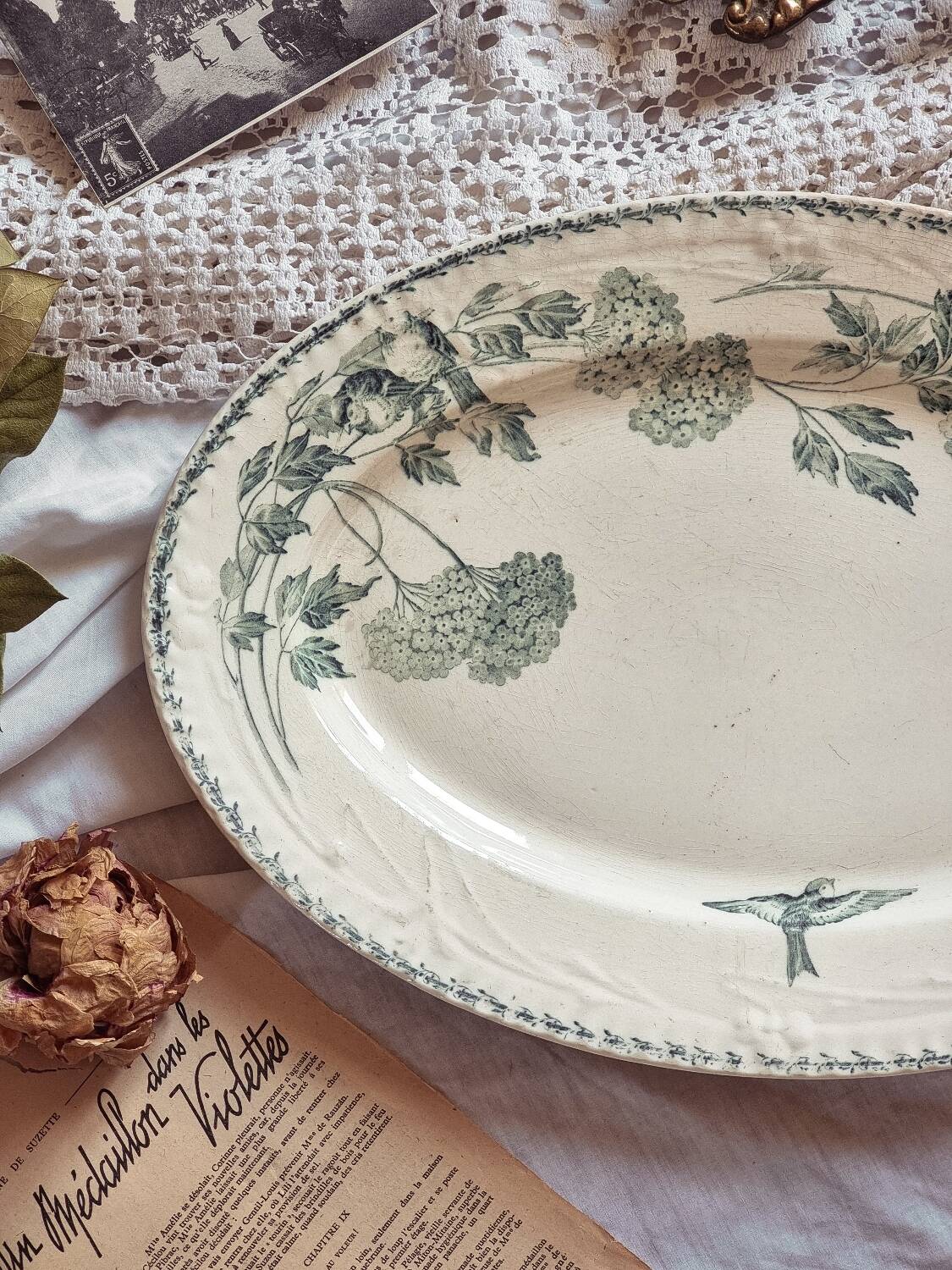Large ironstone dish, Creil and Montereau