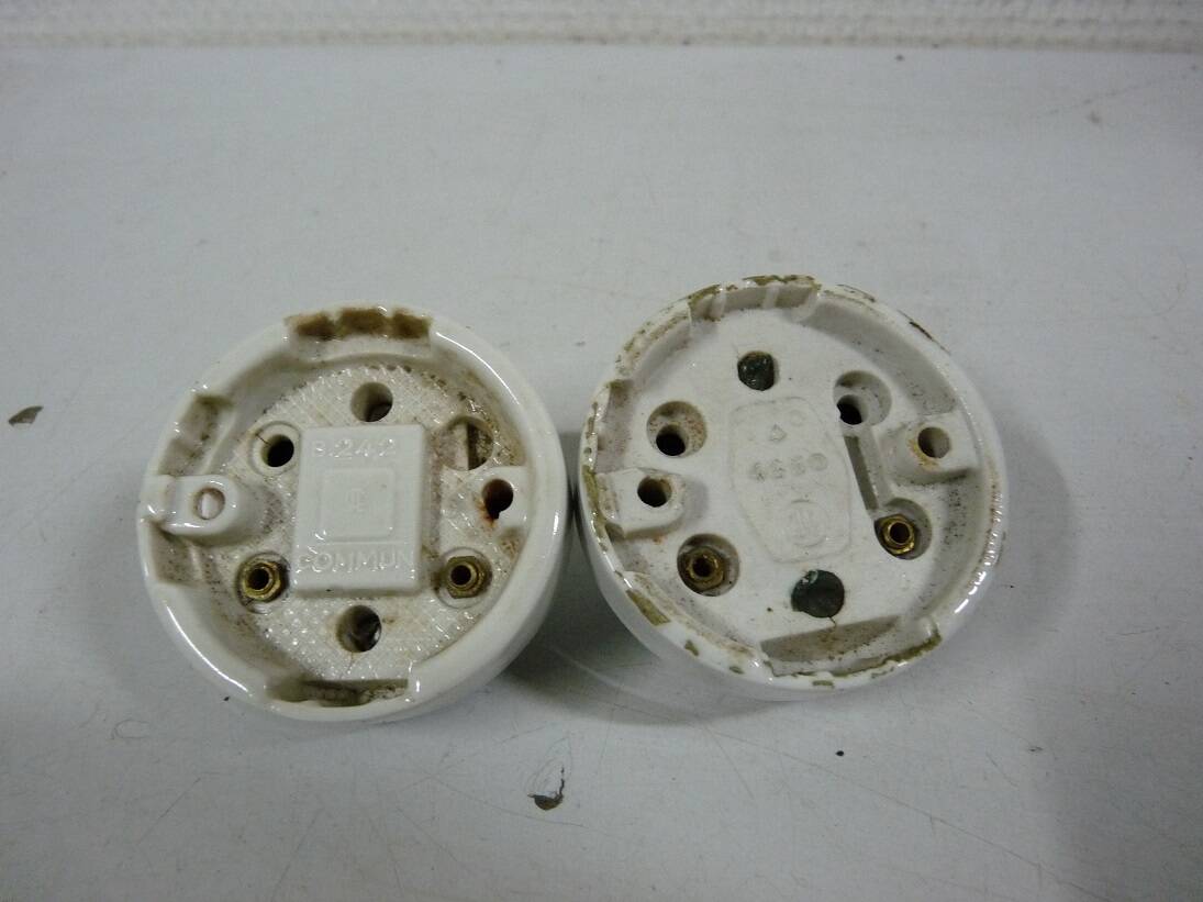 set of 2 Old Switches in Chrome and Porcelain