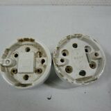 lot de 2 Ancien Interrupteur en Chrome et Porcelaine