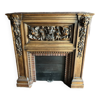 Art deco wooden fireplace from the 1850s