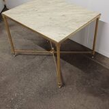 Marble and brass coffee table