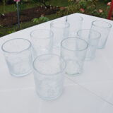 8 bubbled glasses in Sangria 1980s