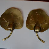 Pair of wall lights brass 70s