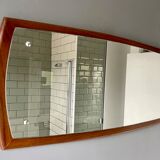 Vintage rectangular teak wall mirror 79x36cm