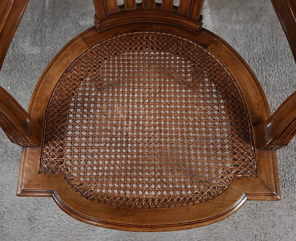 Small Office Armchair in Walnut, Louis XVI style – Late 19th century