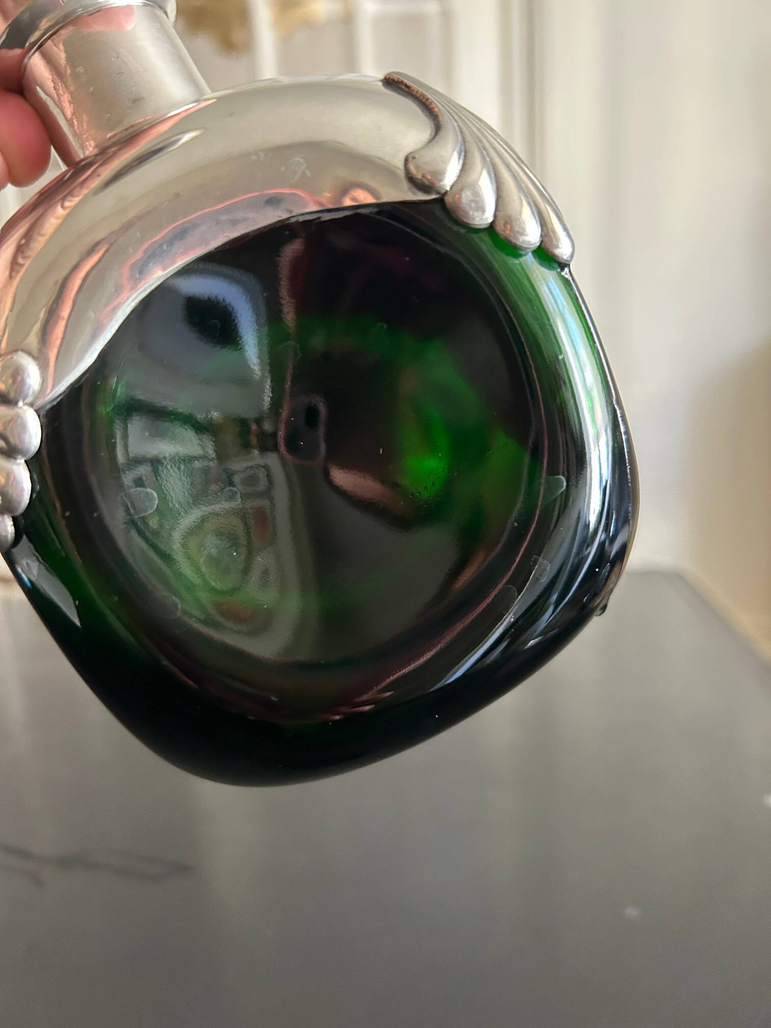 1970s chrome and glass carafe