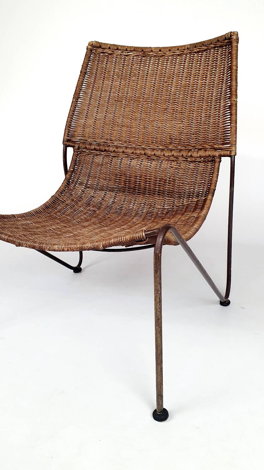 Pair of "Mombasa" rattan and steel armchairs by Pier One