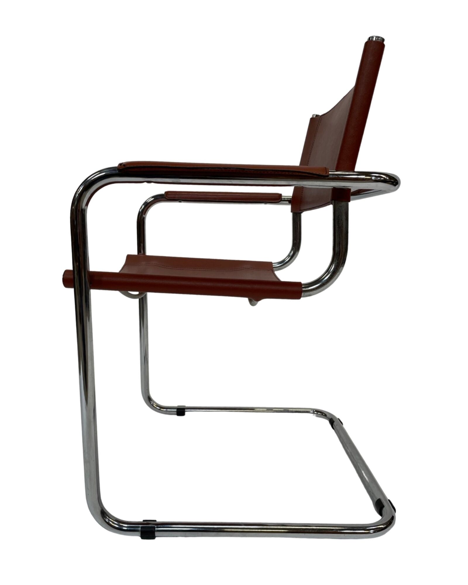Set of 4 Bauhaus cantilever chairs cognac leather and chrome Design