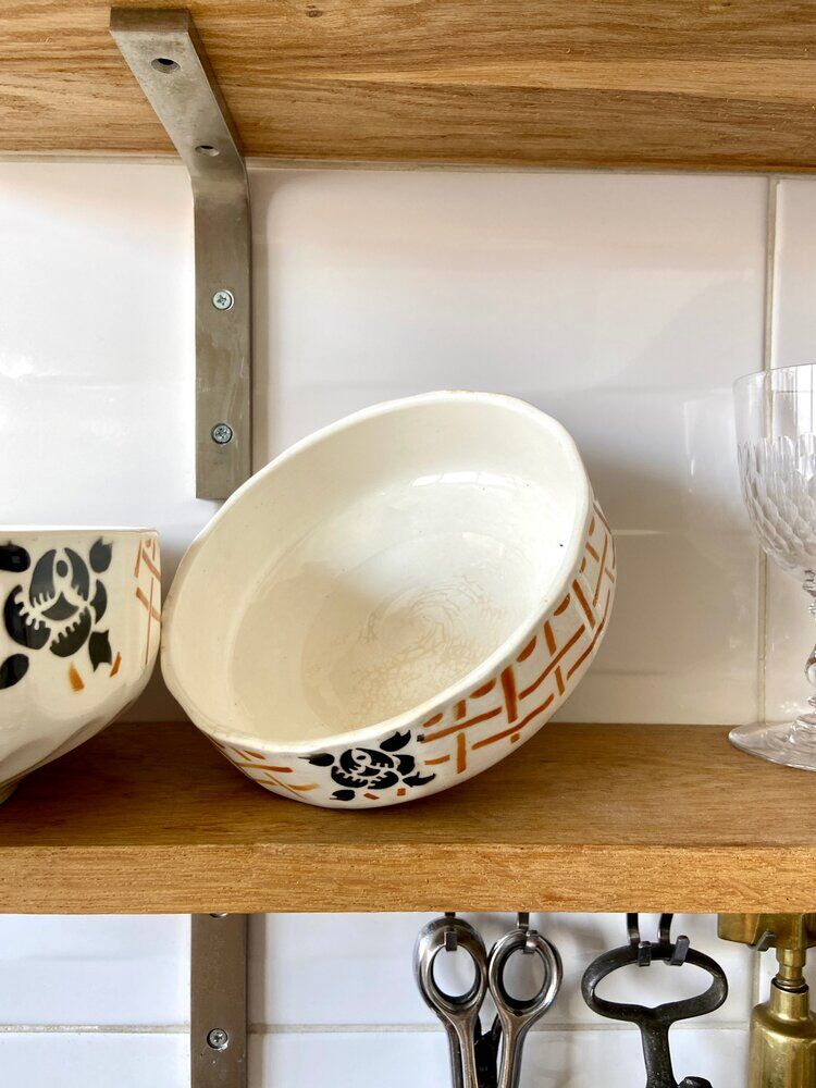 2 bowls in badonviller enamelled earthenware