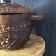 African Art - Madagascar - Vintage - Covered Pot - Carved Rosewood - 1950