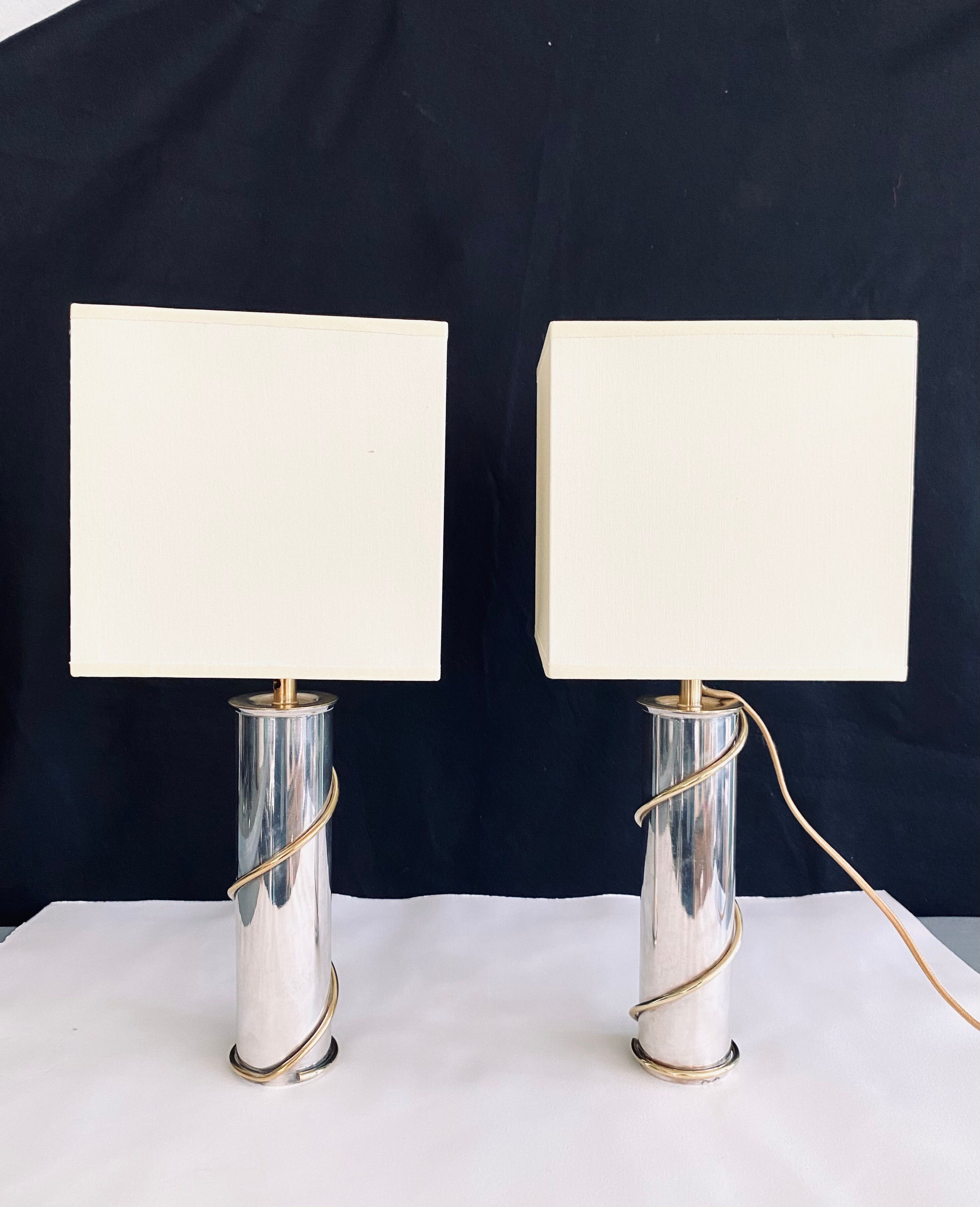 Duo pieds de lampe Ercuis
