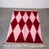 Handmade natural wool rug, size 100 x 200 cm