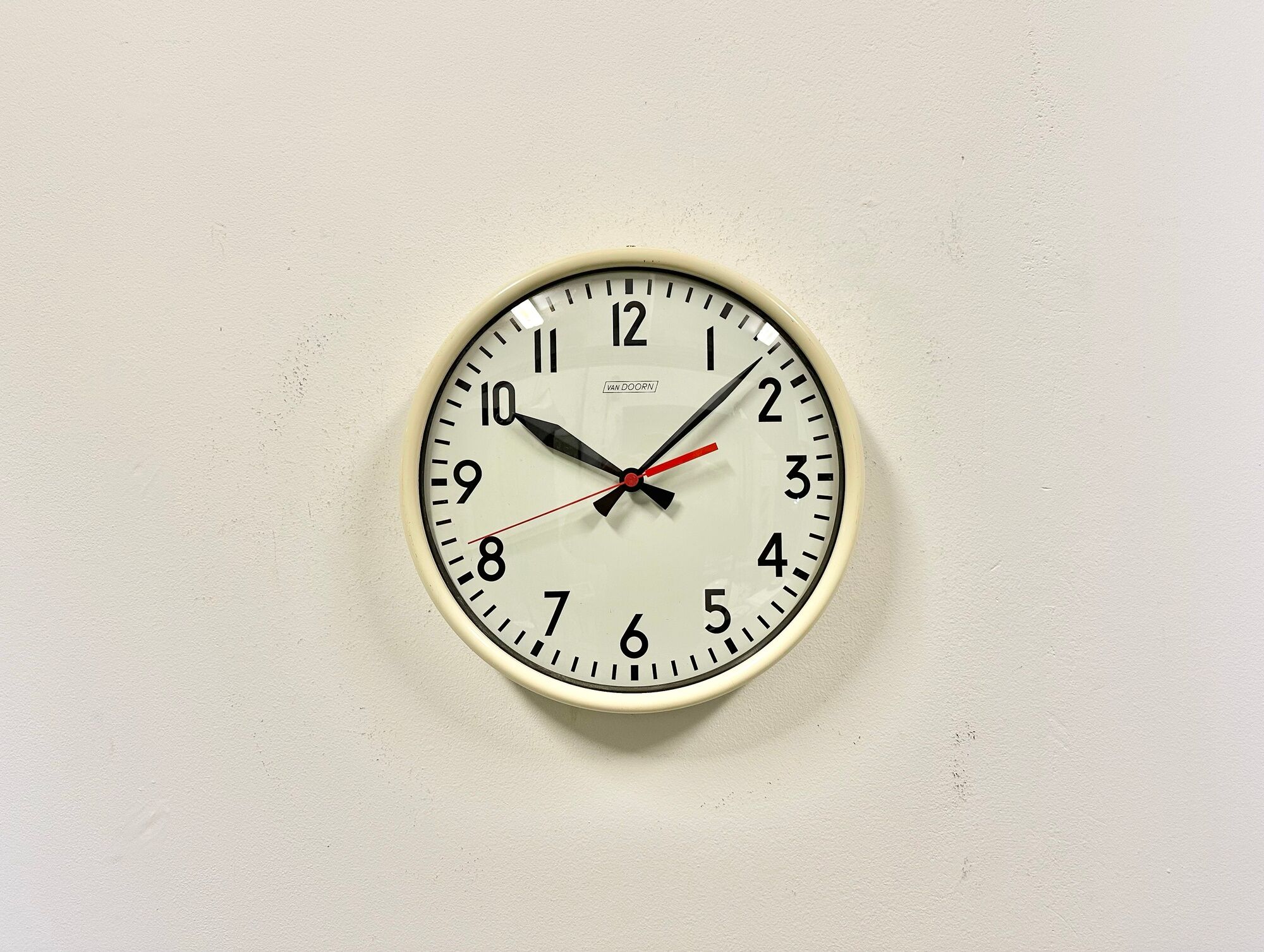 Vintage Beige School Wall Clock from Van Doorn, 1960s