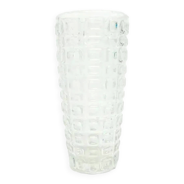 Vulkany vase, modernism, pink roselin glass, Ząbkowice, Poland, 1970s