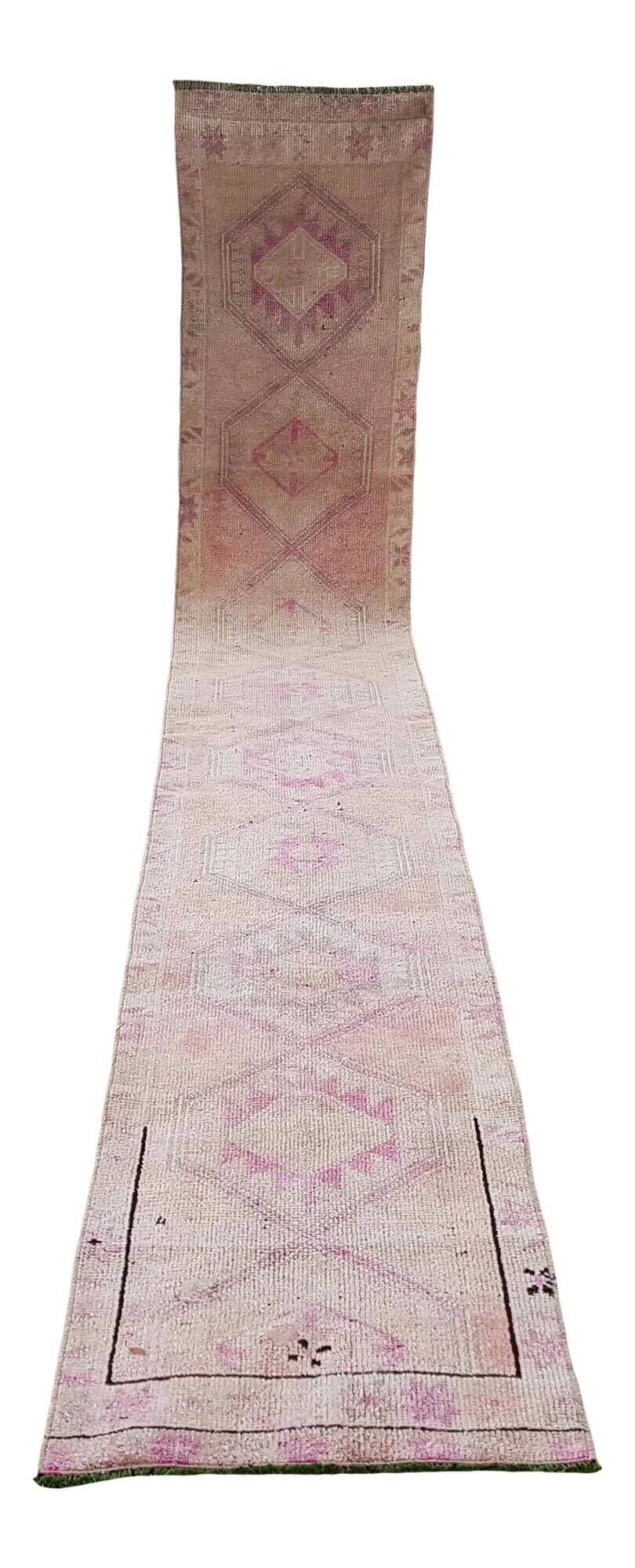 Vintage Turkish hallway rug 60x404 cm