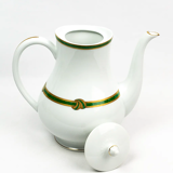 Christofle Paris – Teapot in porcelain, Green Ribbon model
