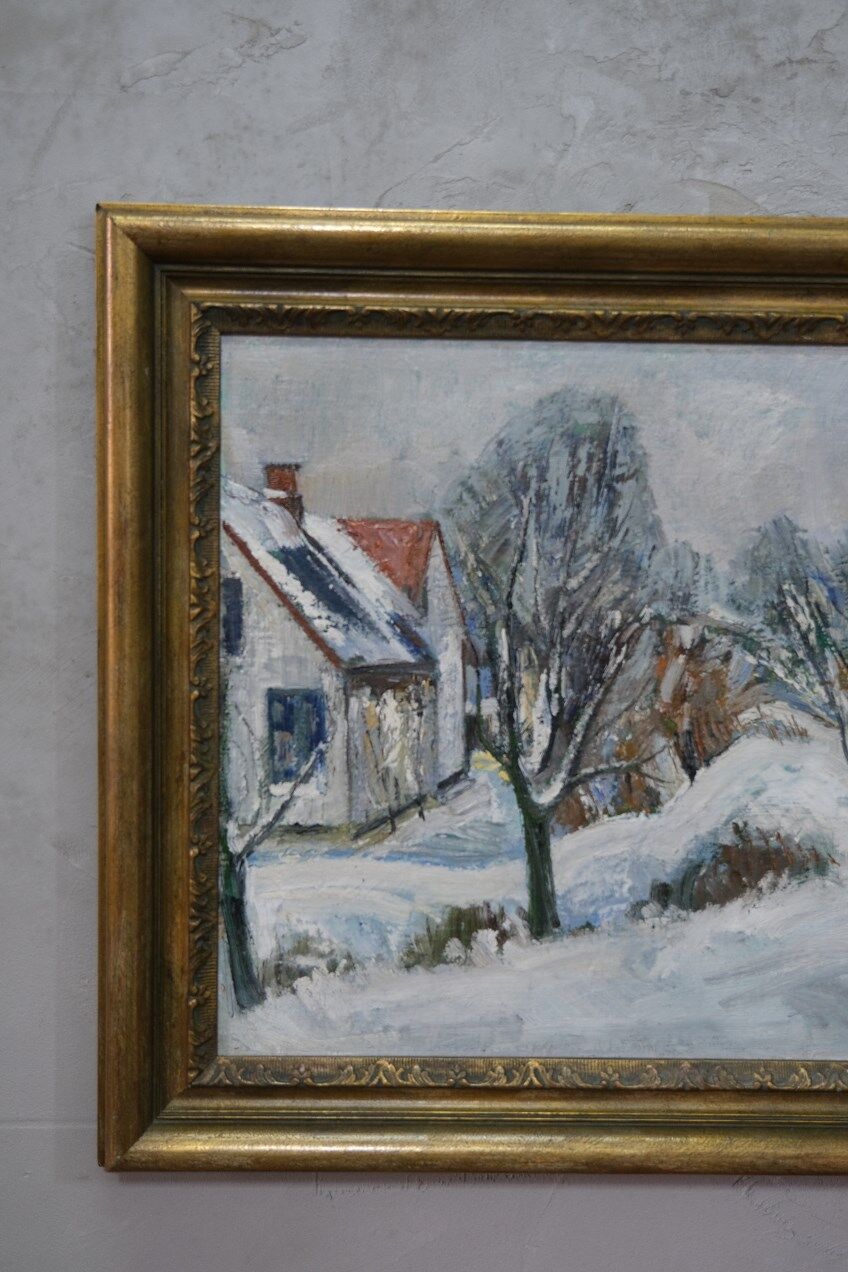 Albert krüger (1885-1965), scandinavian painting, 1930s , framed
