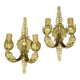 Pair of Empire style mascaron wall lights from early 1900s - gilded bronze