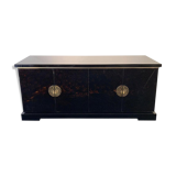Black and gold lacquered buffet with Chinese handles, 1970