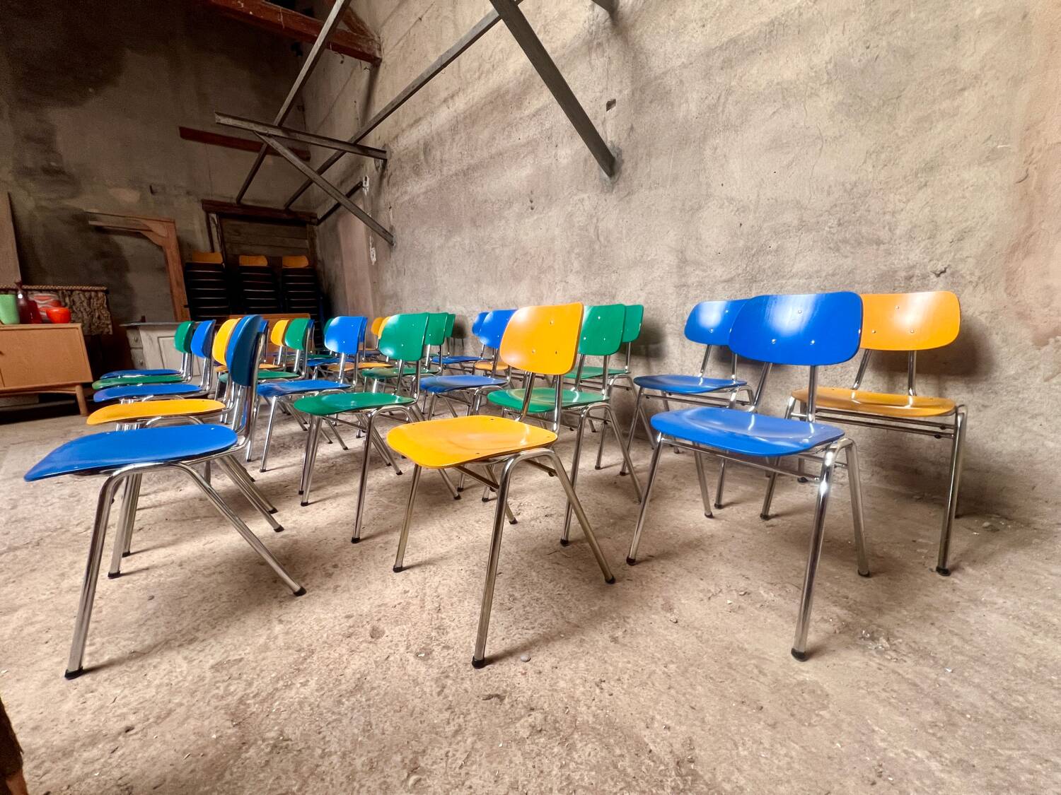 59 vintage colorful chairs
