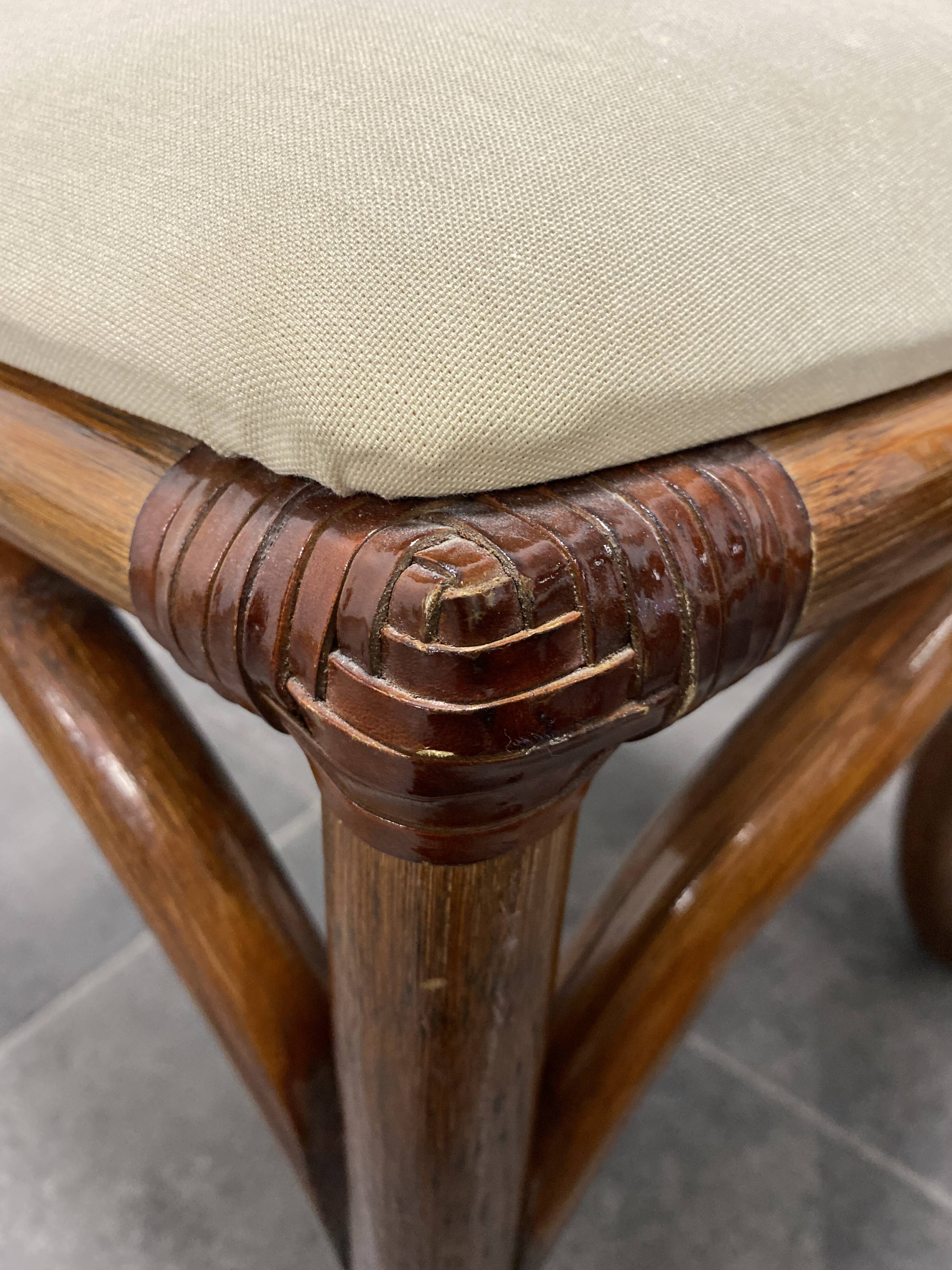 4 vintage woven rattan chairs