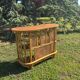 rattan counter and 2 vintage stools from the 1960s