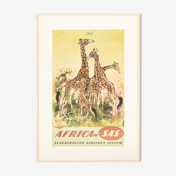 Poster « africa », scandinavian airlines 1950