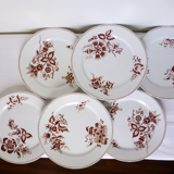 Set of 6 vintage Sarreguemines Danish porcelain dinner plates
