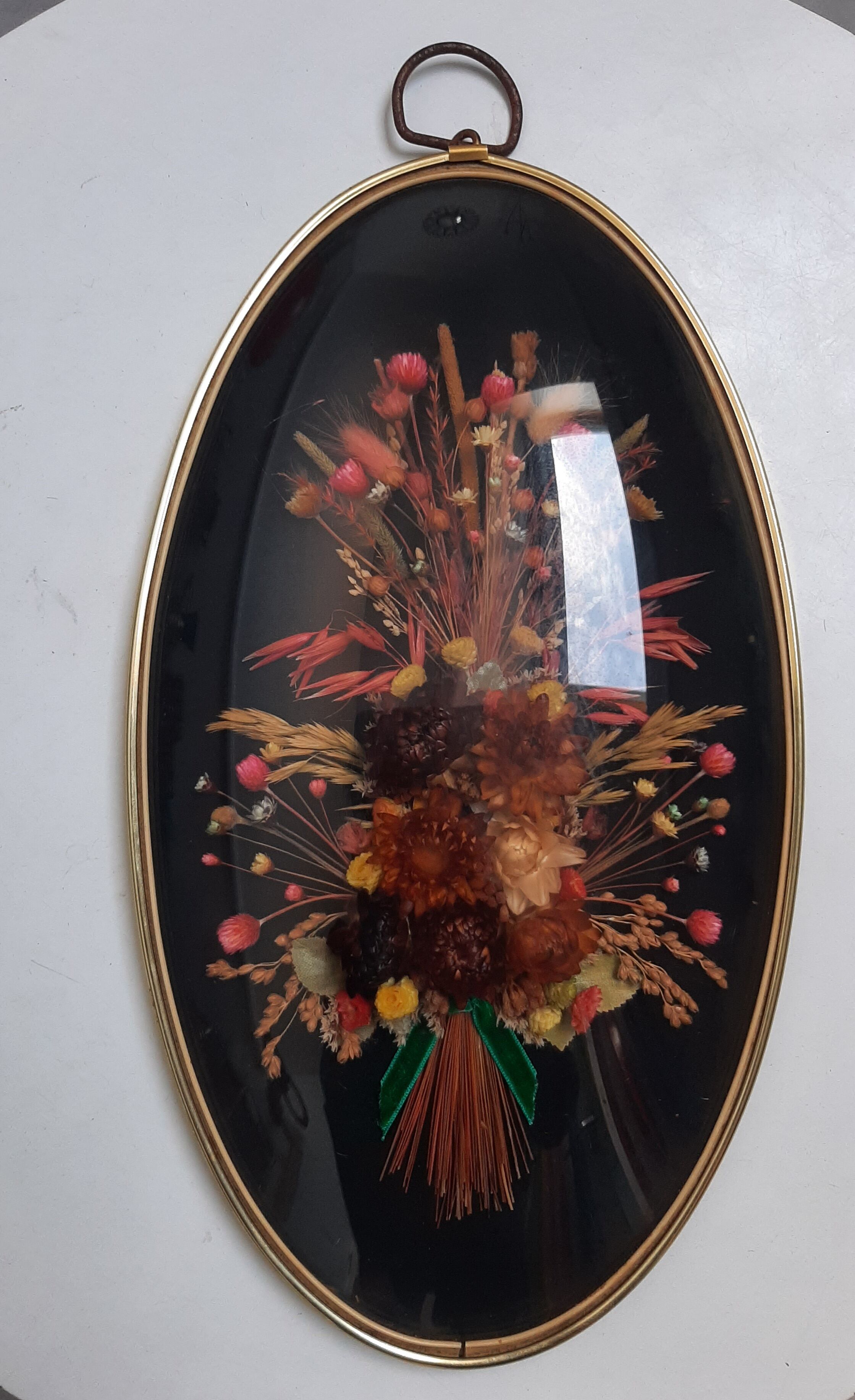 Cadre bombé fleurs séchées