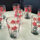 8 ancient glasses with screen-printed decoration