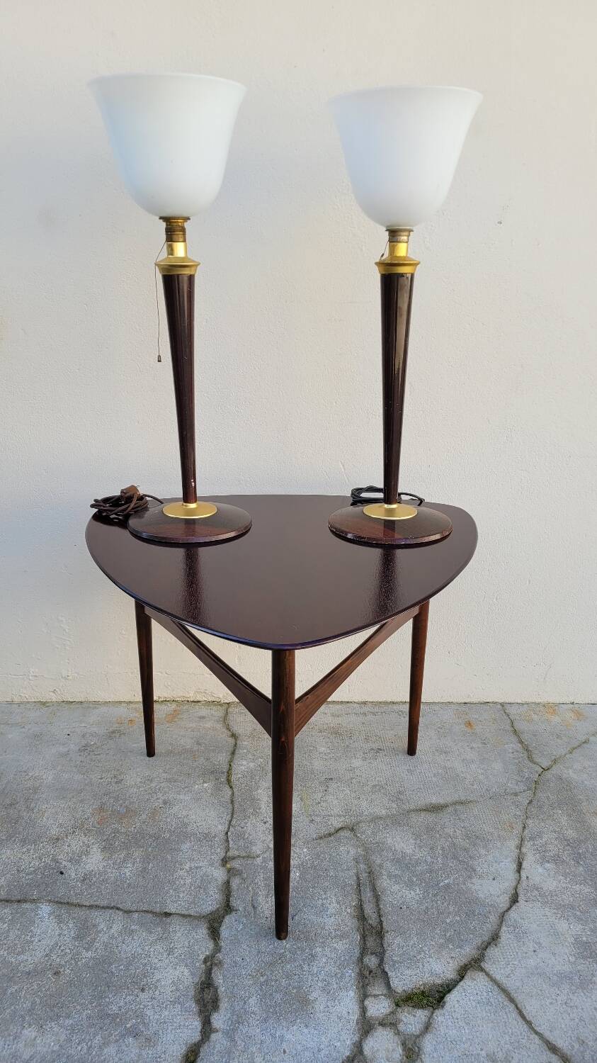 1960s Scandinavian tripod coffee table in teak