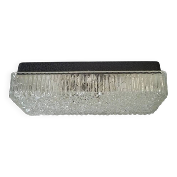 Applique, plafonnier industriel en verre holophane