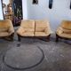 Brazilian living room sofa 2 armchairs Ep 1960 leather