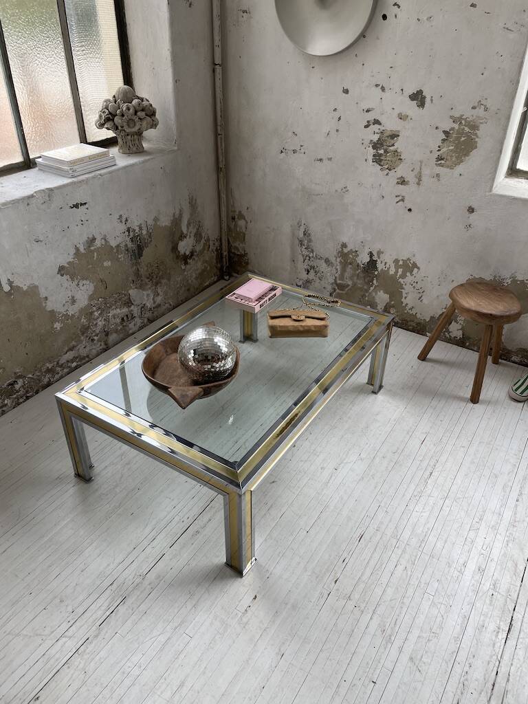 Romeo Rega chrome brass coffee table