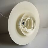 Large white mid-century modern pendant lamp - Frandsen Denmark - 1970s