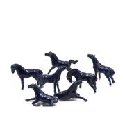 Blue porcelain happiness horses, 1970s