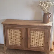 Old solid oak TV cabinet with cane - entrance cabinet